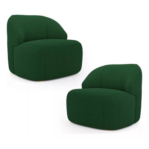 Kit 2 Poltronas Organica Eloa Boucle Verde - Londrilar