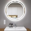 Ver imagem 2 de Espelho Jateado Redondo Iluminado com Led Frio e Touch 60cm