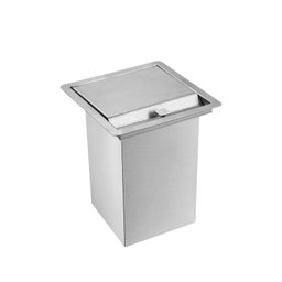 Lixeira Quadrada Pia Cozinha Embutir 7 L Inox 304 Escovado - 2