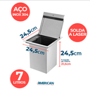 Ver imagem 3 de Lixeira Quadrada Pia Cozinha Embutir 7 L Inox 304 Escovado