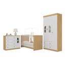 Ver imagem 2 de Quarto de Bebê Completo com Berço 3 em 1 para Colchão 130x60cm Amora Multimóveis Mp4557