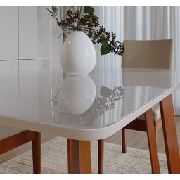 Conjunto Sala De Jantar 4 Lugares Madeira Mesa Califórnia E Cadeira Dakota Tecido A40  - 6