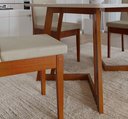 Ver imagem 7 de Conjunto Sala de Jantar Mesa 4 Cadeiras Vidro Madeira Maciça MDF Califórnia Dakota Marrom