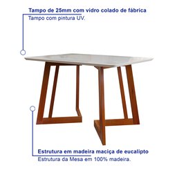 Conjunto Sala De Jantar 4 Lugares Madeira Mesa Califórnia E Cadeira Dakota Tecido A40  - 10