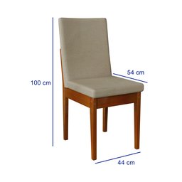 Conjunto Sala De Jantar 4 Lugares Madeira Mesa Califórnia E Cadeira Dakota Tecido A40  - 2