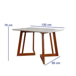 Conjunto Sala De Jantar 4 Lugares Madeira Mesa Califórnia E Cadeira Dakota Tecido A40  - 3