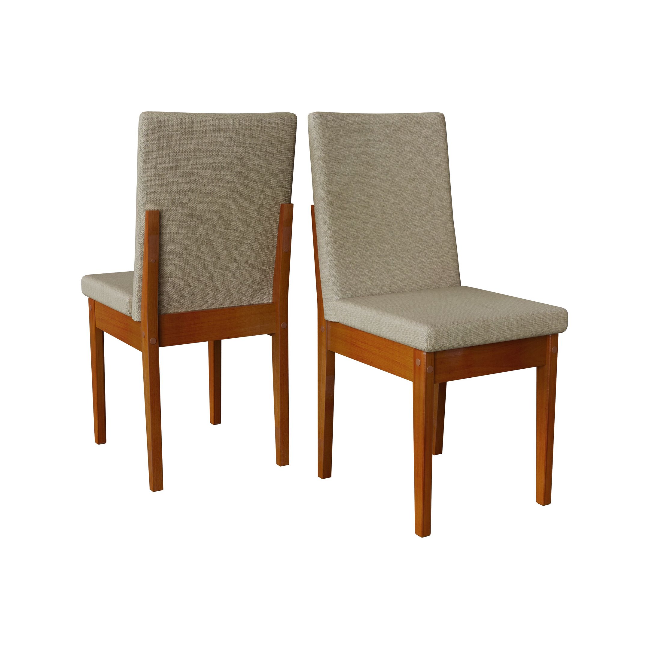 Conjunto Sala De Jantar 4 Lugares Madeira Mesa Califórnia E Cadeira Dakota Tecido A40  - 11