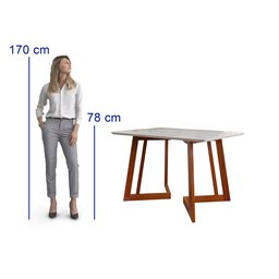 Conjunto Sala De Jantar 4 Lugares Madeira Mesa Califórnia E Cadeira Dakota Tecido A40  - 13