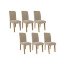 Ver imagem 1 de Cadeira Sala de Jantar Taís Kit 6 Un Savana-nature-suede Nude Bege - Cimol