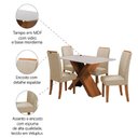 Ver imagem 5 de Conjunto de Mesa Sala de Jantar Tampo com Vidro 1,36m 4 Cadeiras Grécia Dobuê
