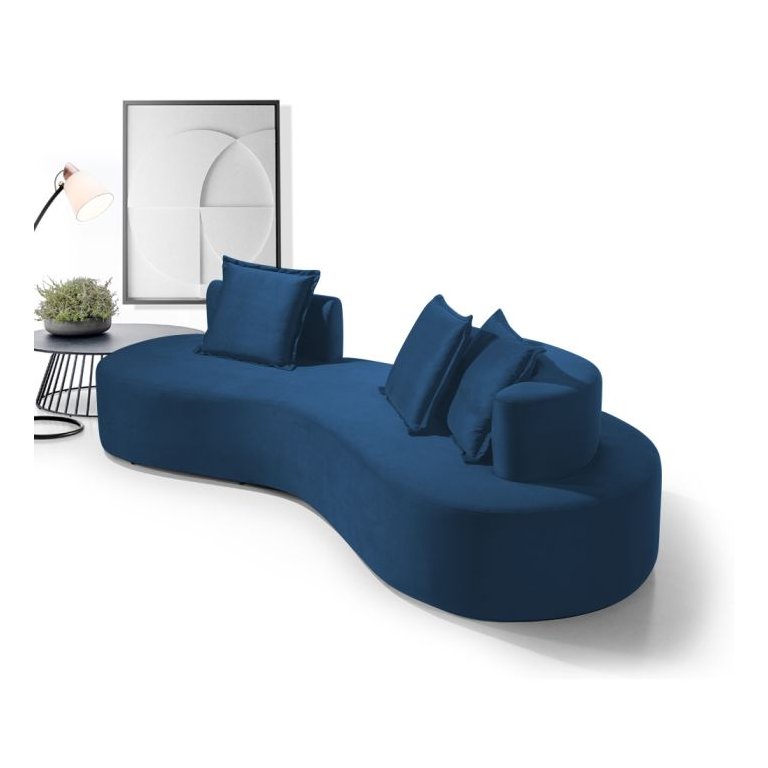 Sofá Orgânico Denver 2m 2 Lugares Veludo Azul - Fortbello Estofados