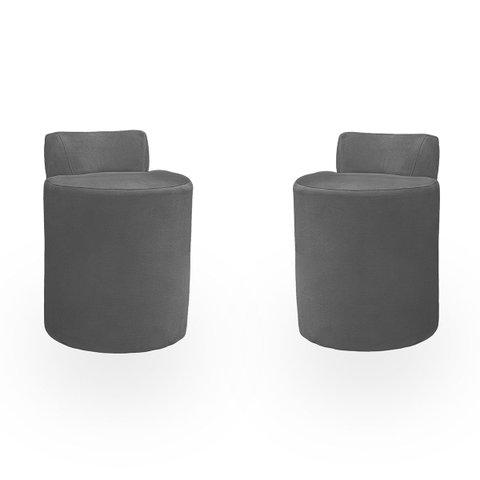 Kit Puff Banqueta Alto Confortável Reforçado Minimalista Roma Suede