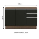 Ver imagem 5 de Balcão de Pia Glamy 2 Portas 3 Gavetas Rustic/preto Madesa