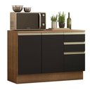 Ver imagem 1 de Balcão de Pia Glamy 2 Portas 3 Gavetas Rustic/preto Madesa
