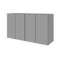 Ver imagem 5 de Mesa Escrivaninha 150cm e 2 Armários Aéreos 4 Portas F5 Cor:cinza Sagrado com Preto