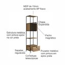 Ver mais imagens de Estante de Livros Industrial Retrô 46,5CMX180CM Alta 1 Porta 1 Gaveta Madeira York Marrom