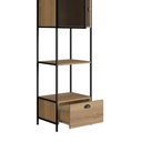 Ver imagem 7 de Estante de Livros Industrial Retrô 46,5CMX180CM Alta 1 Porta 1 Gaveta Madeira York Marrom