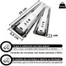 2 Pares de Corrediças Trilho Telescópico Ligth 25cm Gaveta Móvel 18kg - 2