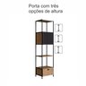 Estante para Livros Industrial Retrô Alta 1 Porta 1 Gaveta Madeira/Aço 180x46,5cm York - 10