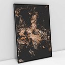 Ver imagem 1 de Quadro Decorativo em Canvas Abstrato Black Mármore - Moldura Preta - 60 x 40cm