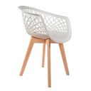 Ver imagem 2 de Kit 3 Cadeiras Para Mesa De Jantar Sala Cozinha Web Wood Branca Base Madeira