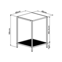 Ver imagem 3 de Mesa Lateral Auxiliar Industrial Retrô Quadrada 1 Prateleira Madeira/Aço York