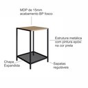 Ver imagem 7 de Mesa Lateral Auxiliar Industrial Retrô Quadrada 1 Prateleira Madeira/Aço York Bege
