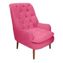 Ver imagem 1 de Poltrona Decorativa Lillian Suede Rosa Pink - Dominic Decor