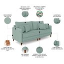 Ver imagem 3 de Sofá 3 Lugares Living 232cm Pé Madeira Zoe Boucle Pistache Z08 - Mpozenato