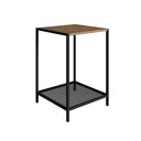 Ver imagem 3 de Mesa Lateral Auxiliar Industrial Retrô Quadrada 1 Prateleira Madeira/Aço York