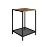 Mesa Lateral Auxiliar Industrial Retrô Quadrada 1 Prateleira Madeira/Aço York - 1