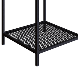 Mesa Lateral Auxiliar Industrial Retrô Quadrada 1 Prateleira Madeira/Aço York - 4