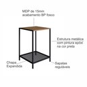Ver imagem 7 de Mesa Lateral Auxiliar Industrial Retrô Quadrada 1 Prateleira Madeira/Aço York