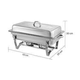 Rechaud Retangular 9 L com 2 Cubas 1/2 Banho Maria Gourmet - Brinovar - 7