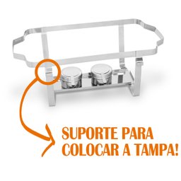 Rechaud Retangular 9 L com 2 Cubas 1/2 Banho Maria Gourmet - Brinovar - 6