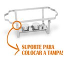 Ver imagem 4 de Rechaud Retangular 9 L com 2 Cubas 1/2 Banho Maria Gourmet - Brinovar