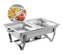Ver imagem 3 de Rechaud Retangular 9 L com 2 Cubas 1/2 Banho Maria Gourmet - Brinovar