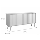 Ver imagem 3 de Aparador Buffet Decorativo Trancoso Porta de Correr Ripada Tampo em Mdf para Hall de Entrada Sala