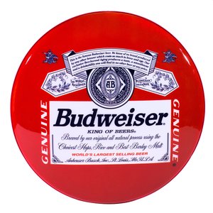 Luminoso de Parede Cerveja Budweiser Rótulo Retrô Vintage P Bar,garagem,churrasqueira,espaço Gourmet