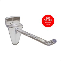 50 Gancho Expositor Para Painel Canaletado 10cm Encartelados - 1