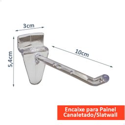 50 Gancho Expositor Para Painel Canaletado 10cm Encartelados - 3