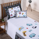 Ver imagem 2 de Kit Edredom Cobertor Solteiro Menino Boy Infantil Juvenil 4 Peças 300 Fios Estampa Digital Game