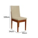 Ver imagem 4 de Conjunto Mesa com Vidro Pés Madeira Maciça 6 Cadeiras Madeira Dakota Tecido A40