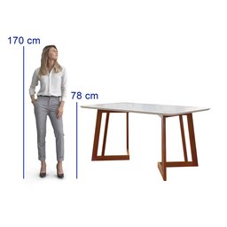 Conjunto Mesa Com Vidro Pés Madeira Maciça 6 Cadeiras Madeira Dakota Tecido A40  - 13