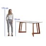 Conjunto Mesa Com Vidro Pés Madeira Maciça 6 Cadeiras Madeira Dakota Tecido A40  - 13