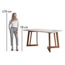 Ver imagem 6 de Conjunto Mesa com Vidro Pés Madeira Maciça 6 Cadeiras Madeira Dakota Tecido A40