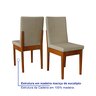 Conjunto Mesa Com Vidro Pés Madeira Maciça 6 Cadeiras Madeira Dakota Tecido A40  - 9