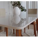 Ver imagem 7 de Conjunto Mesa Com Vidro Pés Madeira Maciça 6 Cadeiras Madeira Dakota Tecido A40 
