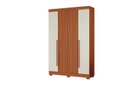 Ver imagem 2 de Roupeiro de Solteiro 153cm 4 Portas 02 Gavetas - Cinamomo Ripado/off White Aramóveis