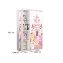 Ver imagem 3 de Roupeiro Infantil Guarda Roupa 2 Portas 4 Nichos Lara:Rosa/Princesa